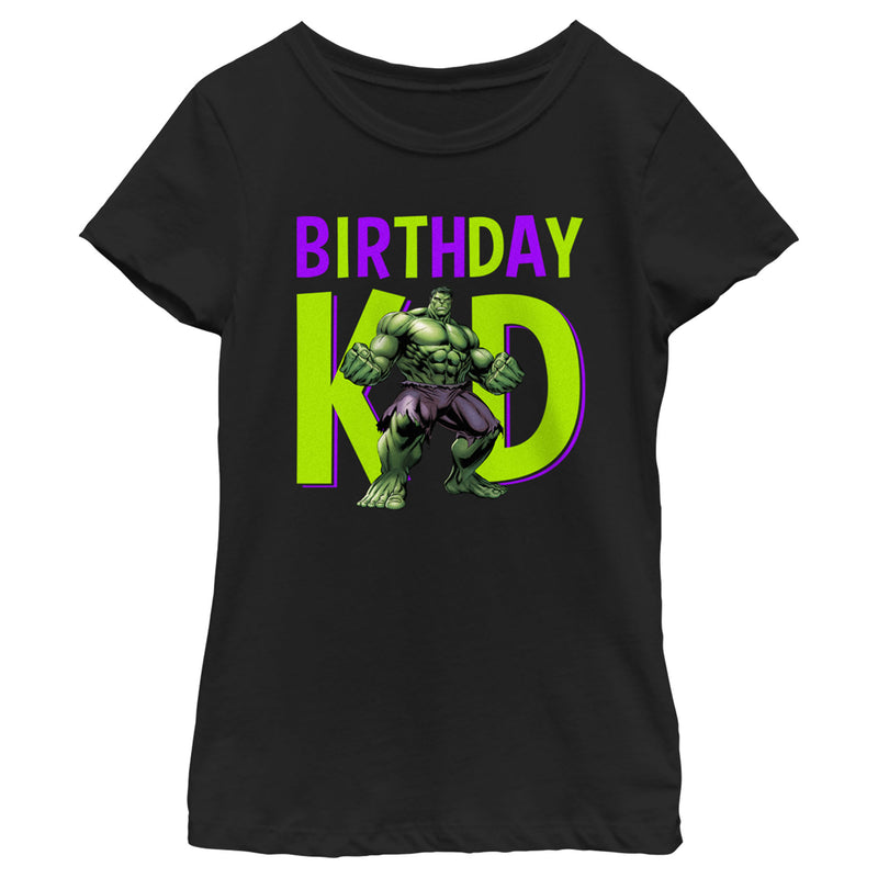 Girl's Marvel Birthday Kid Hulk T-Shirt