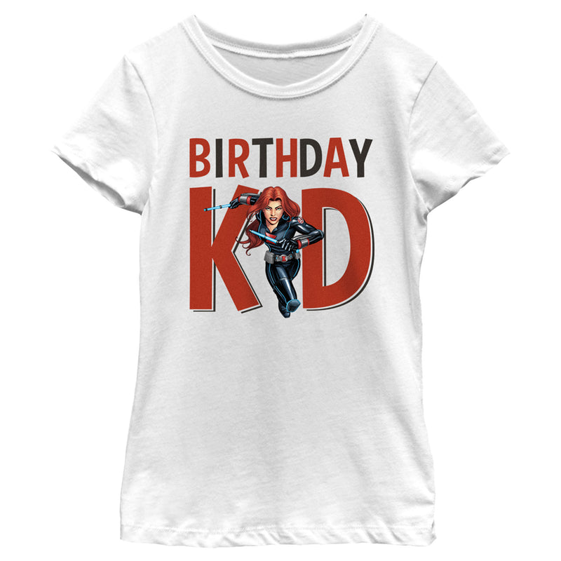 Girl's Marvel Birthday Kid Black Widow T-Shirt
