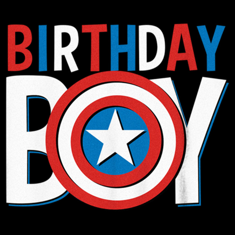 Boy's Marvel Birthday Boy Captain America Logo T-Shirt