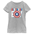 Girl's Marvel Birthday Boy Captain America Logo T-Shirt