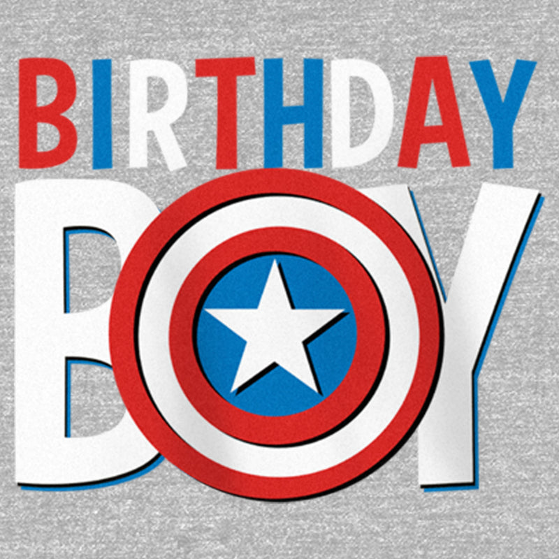 Girl's Marvel Birthday Boy Captain America Logo T-Shirt