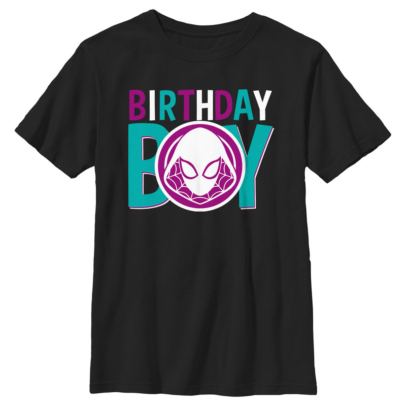 Boy's Marvel Birthday Boy Ghost-Spider Logo T-Shirt