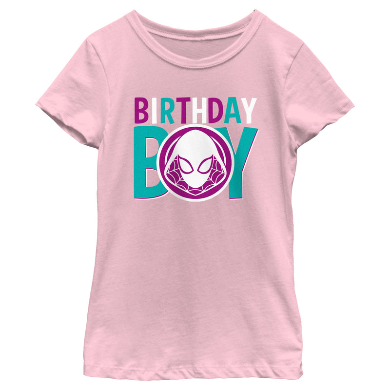 Girl's Marvel Birthday Boy Ghost-Spider Logo T-Shirt