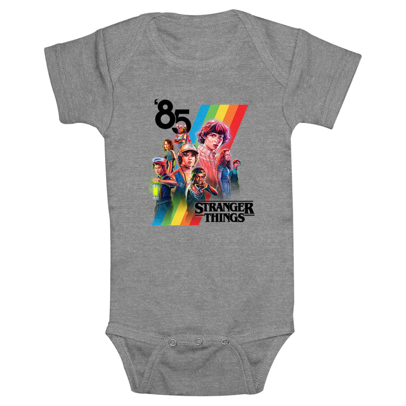 Infant's Stranger Things 85 Character Stripes Onesie