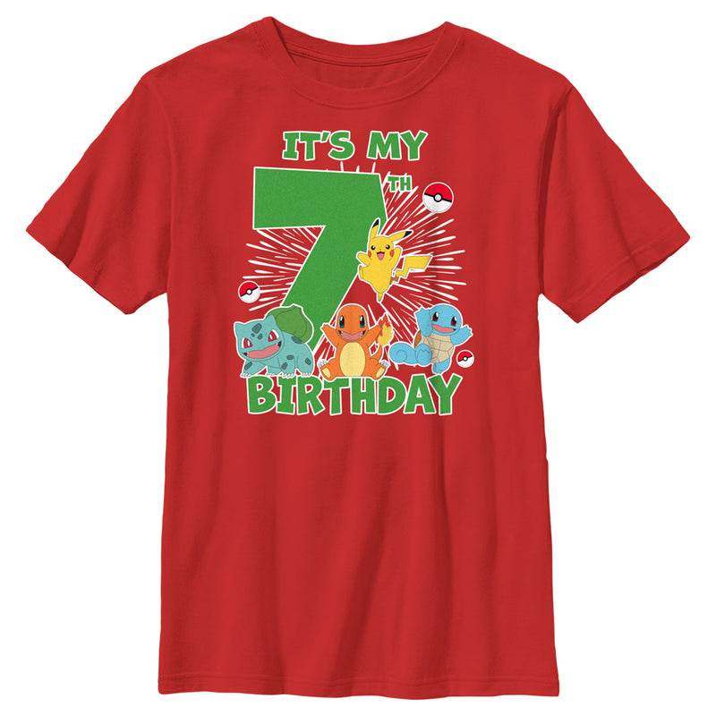 Boy's Pokemon It's My 7th Birthday Starters T-Shirt