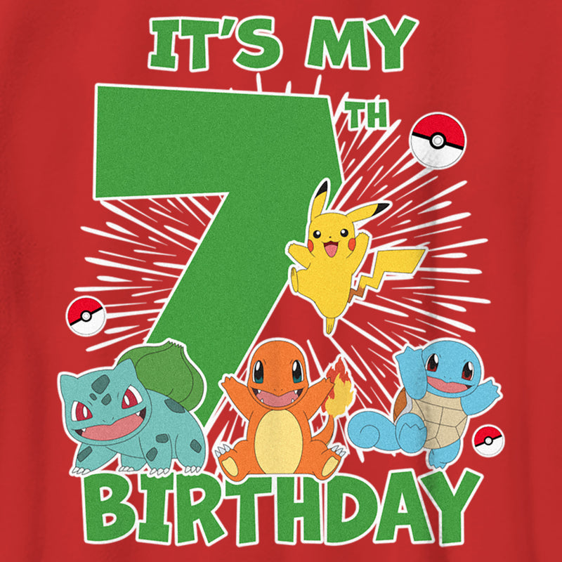 Boy's Pokemon It's My 7th Birthday Starters T-Shirt