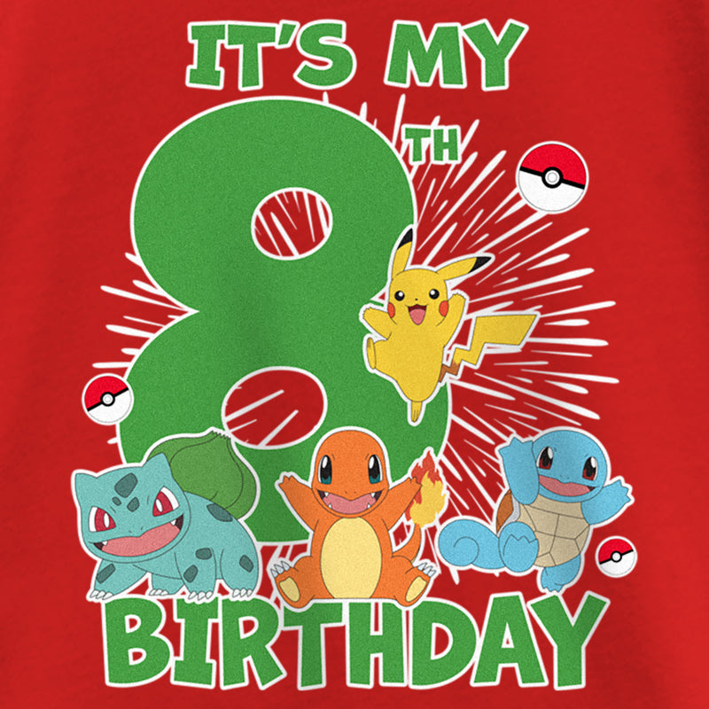 Girl's Pokemon It's My 8th Birthday Starters T-Shirt