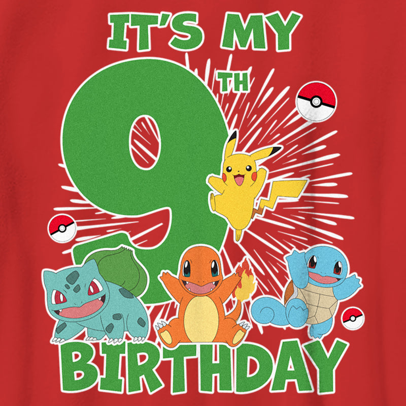 Boy's Pokemon It's My 9th Birthday Starters T-Shirt