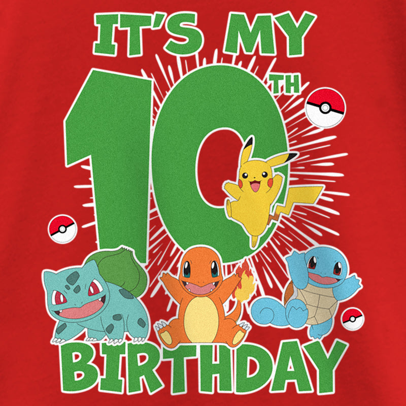 Girl's Pokemon It's My 10th Birthday Starters T-Shirt