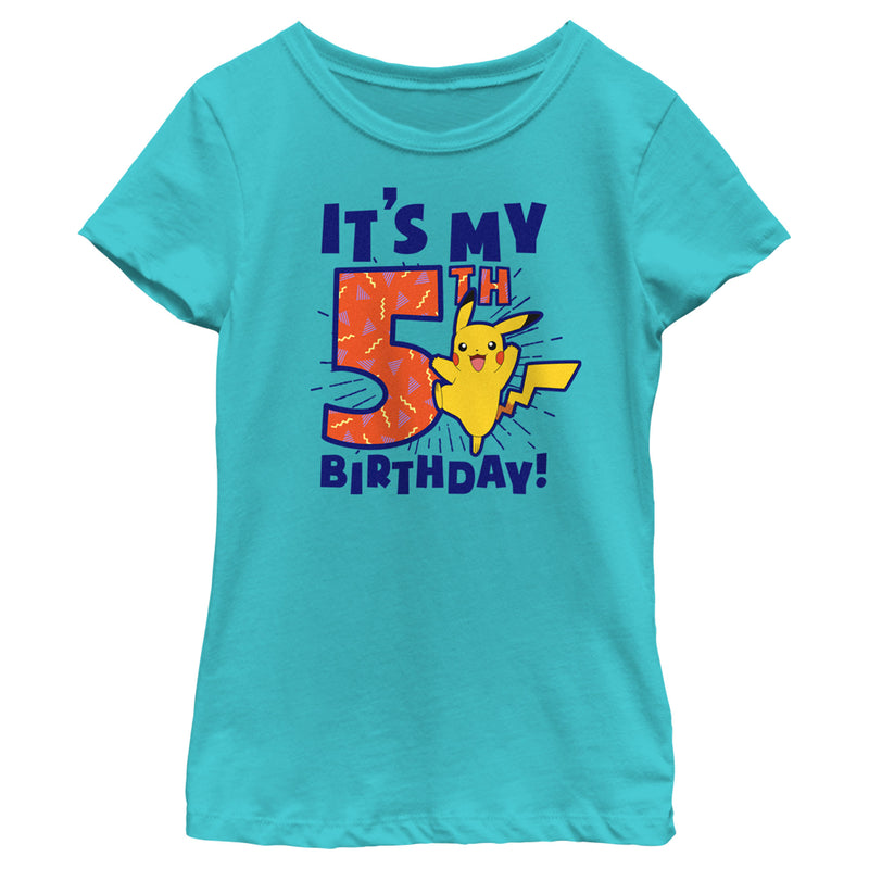 Girl's Pokemon Pikachu It's My 5th Birthday T-Shirt