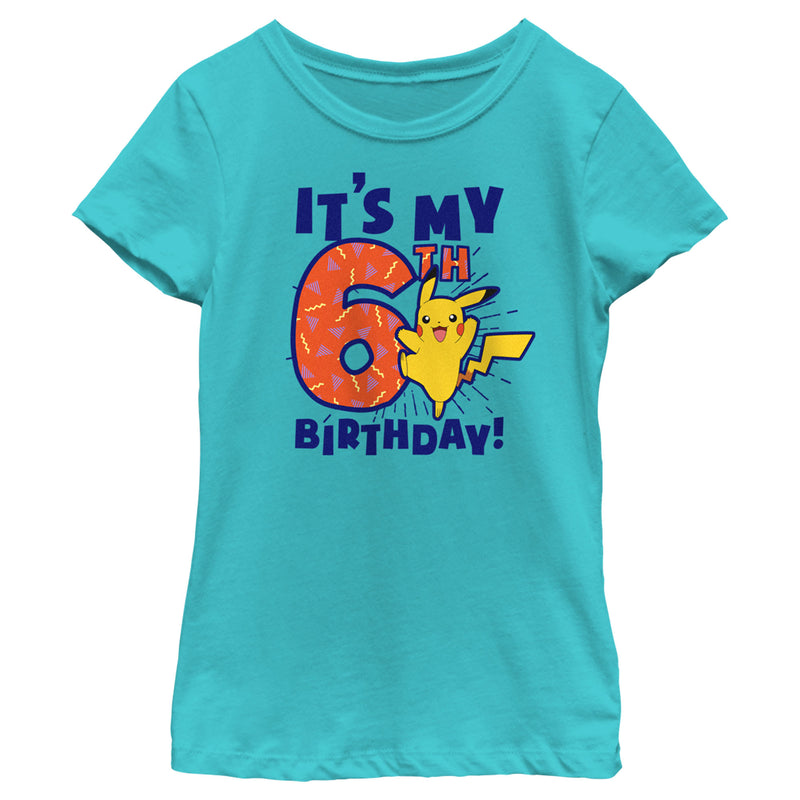 Girl's Pokemon It’s My 6th Birthday Pikachu T-Shirt