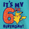 Girl's Pokemon It’s My 6th Birthday Pikachu T-Shirt