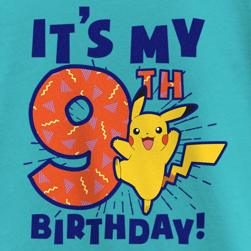 Girl's Pokemon It’s My 9th Birthday Pikachu T-Shirt