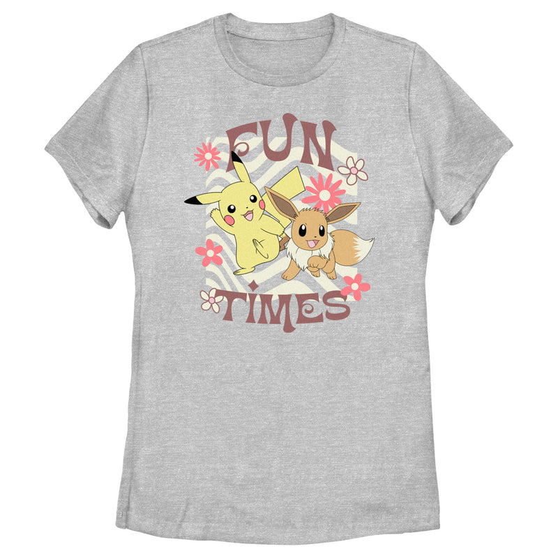 Women's Pokemon Pikachu and Eevee Fun Times T-Shirt