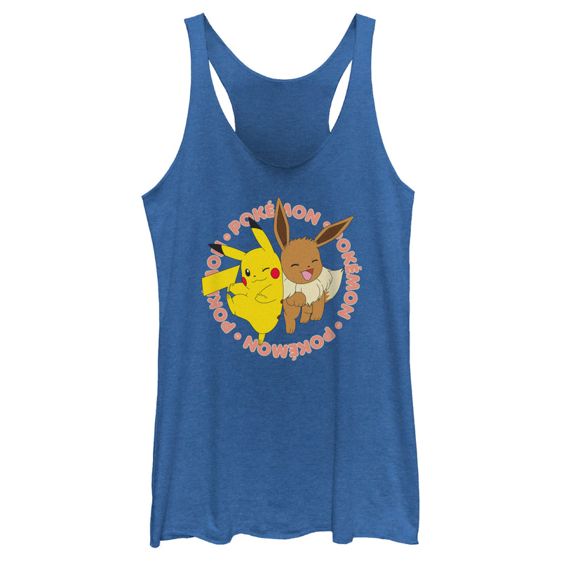 Women's Pokemon Pals Pikachu and Eevee Racerback Tank Top