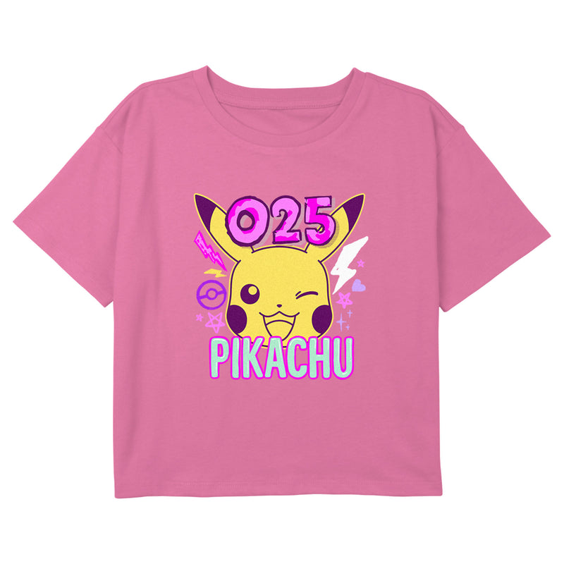 Girl's Pokemon 025 Pikachu Neon T-Shirt