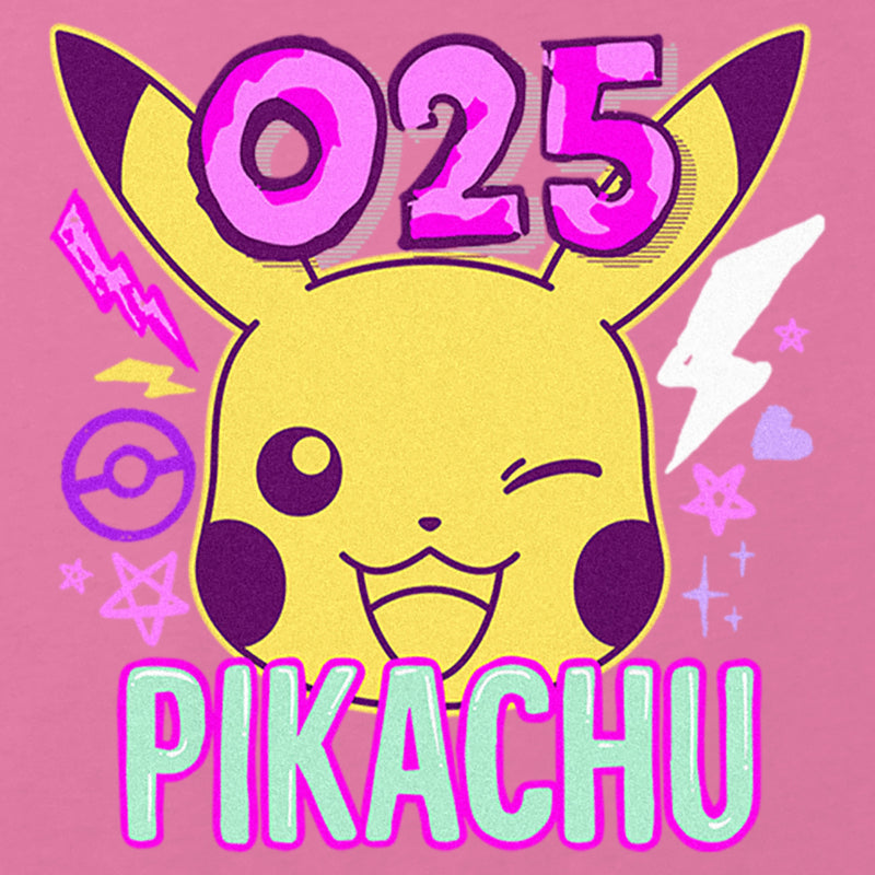 Girl's Pokemon 025 Pikachu Neon T-Shirt