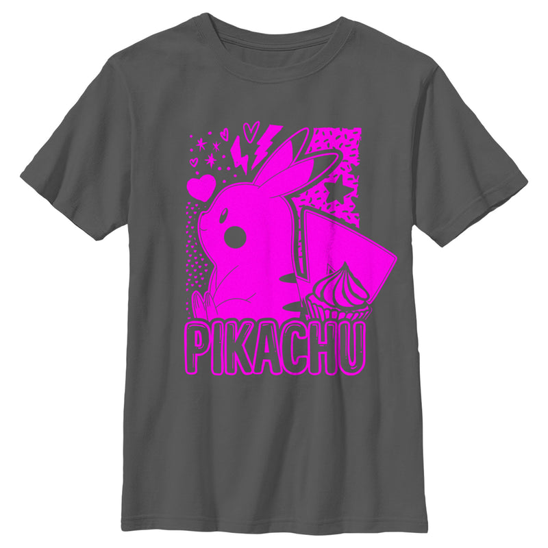 Boy's Pokemon Pikachu Sweet Pink Neon T-Shirt