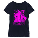 Girl's Pokemon Pikachu Sweet Pink Neon T-Shirt