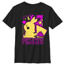 Boy's Pokemon Pikachu Sweet Cupcake Neon T-Shirt