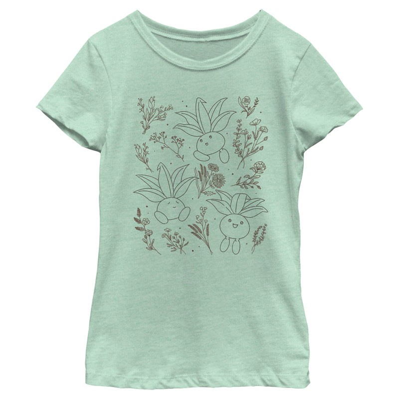 Girl's Pokemon Oddish Floral Doodles T-Shirt