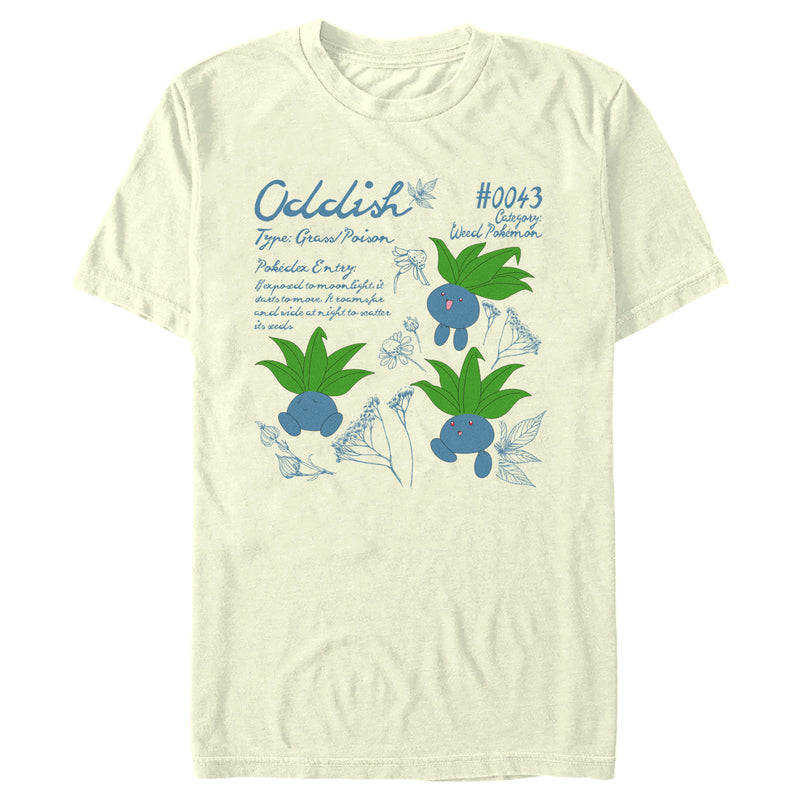 Men's Pokemon Oddish Pokedex Entry T-Shirt