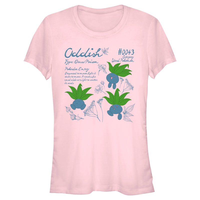 Junior's Pokemon Oddish Pokedex Entry T-Shirt