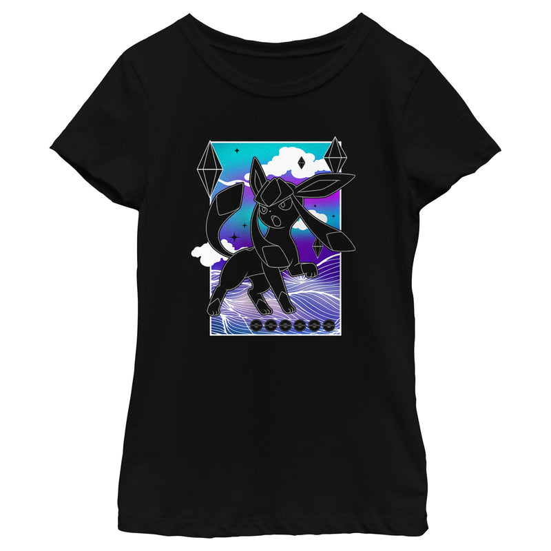 Girl's Pokemon Glaceon Neon Light T-Shirt