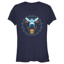 Junior's Pokemon Eevee and Glaceon Circle T-Shirt