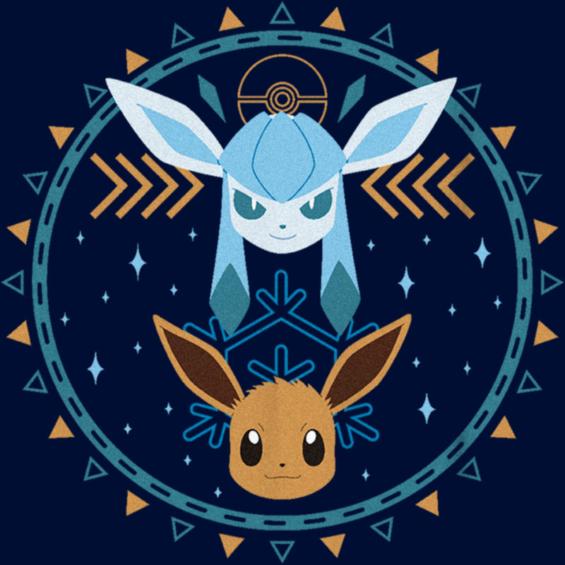 Boy's Pokemon Eevee and Glaceon Circle T-Shirt