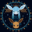 Girl's Pokemon Eevee and Glaceon Circle T-Shirt