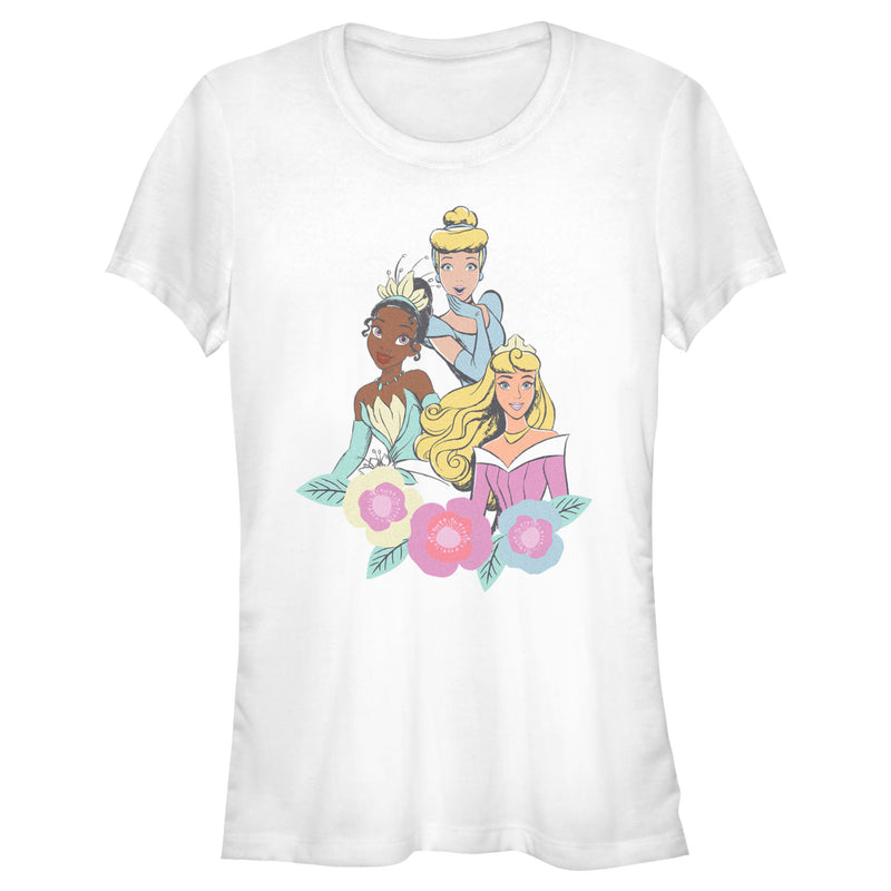 Junior's Disney Floral Princess T-Shirt