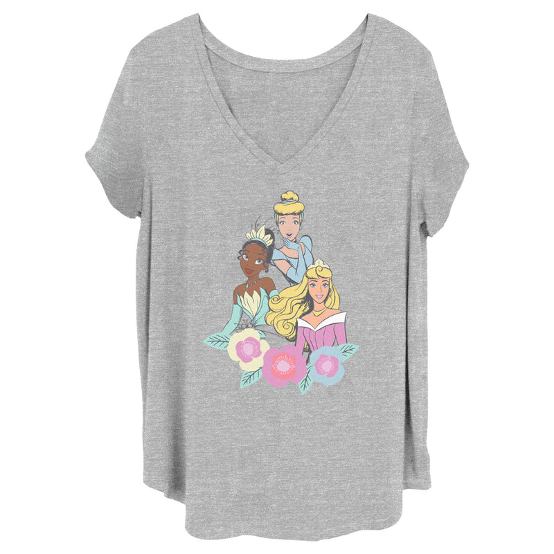 Junior's Disney Floral Princess T-Shirt
