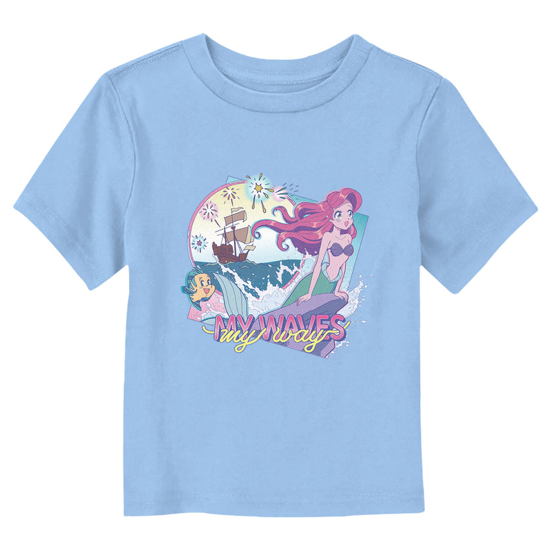 Toddler's Disney Princess Anime Ariel and Flounder My Waves My Way T-Shirt