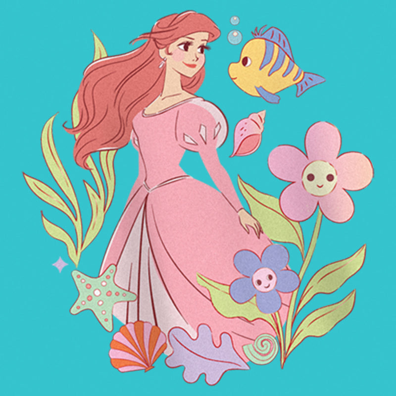 Girl's The Little Mermaid Ariel Cartoon Friends T-Shirt