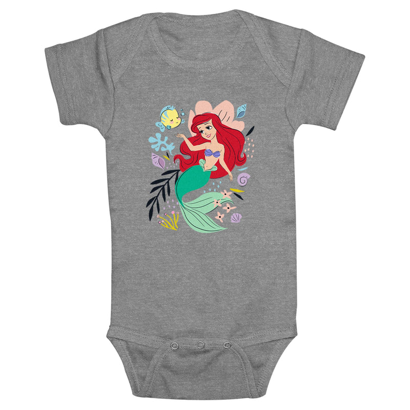 Infant's The Little Mermaid Ariel and Flounder Under the Sea Onesie