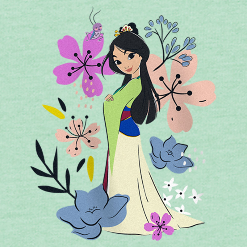 Girl's Mulan Floral Doodles T-Shirt