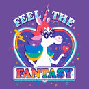 Junior's Inside Out Rainbow Unicorn Feel the Fantasy T-Shirt