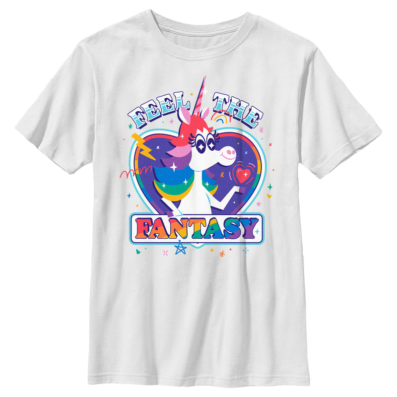 Boy's Inside Out Rainbow Unicorn Feel the Fantasy T-Shirt