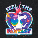 Women's Inside Out Rainbow Unicorn Feel the Fantasy Racerback Tank Top