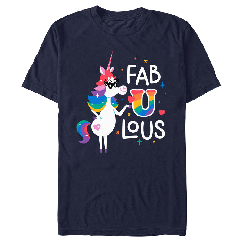 Men's Inside Out Rainbow Unicorn Fab U Lous T-Shirt