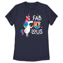 Women's Inside Out Rainbow Unicorn Fab U Lous T-Shirt