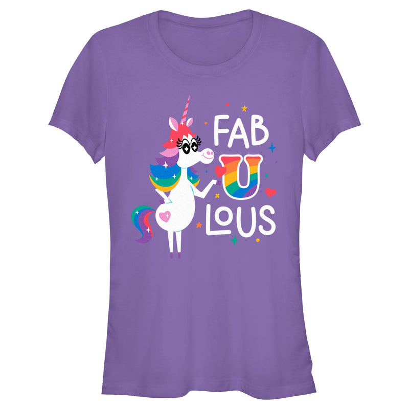 Junior's Inside Out Rainbow Unicorn Fab U Lous T-Shirt