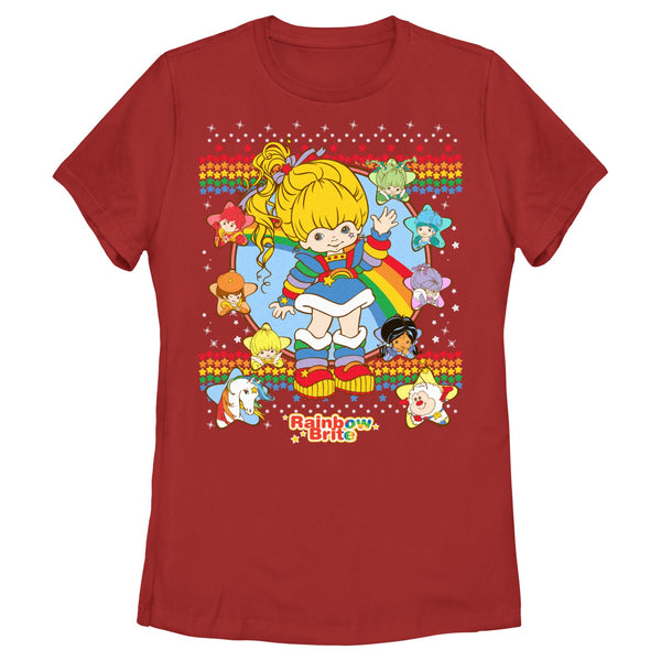 Women s Rainbow Brite Ugly Sweater Characters T Shirt Fifth Sun