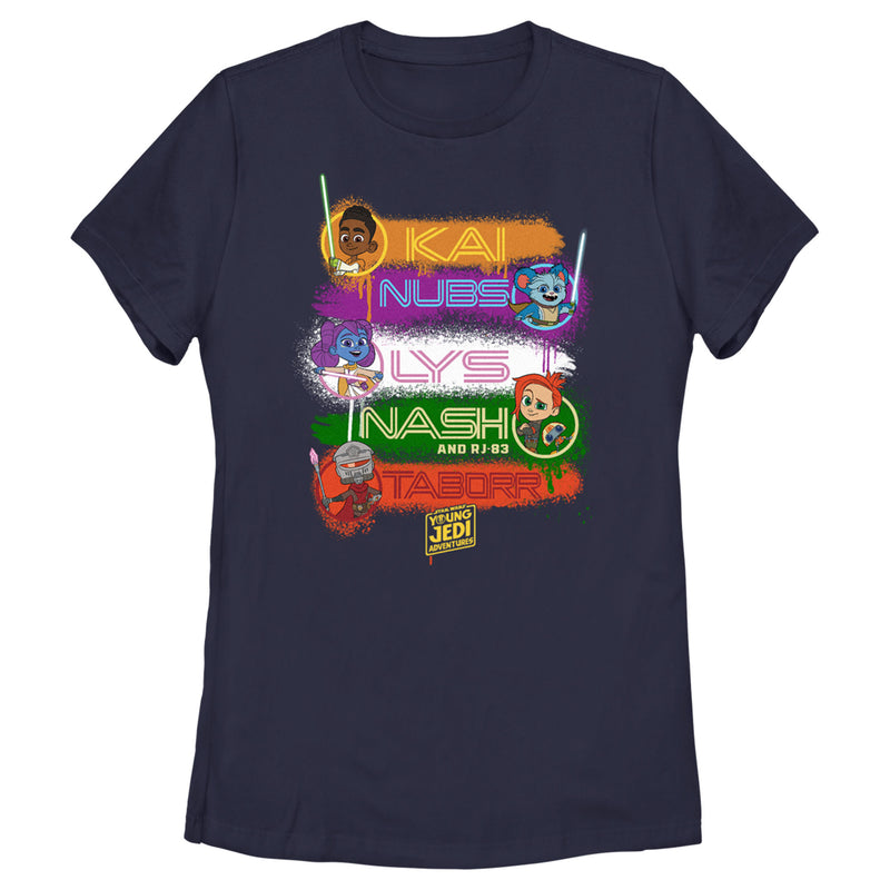 Women's Star Wars: Young Jedi Adventures Character Names T-Shirt