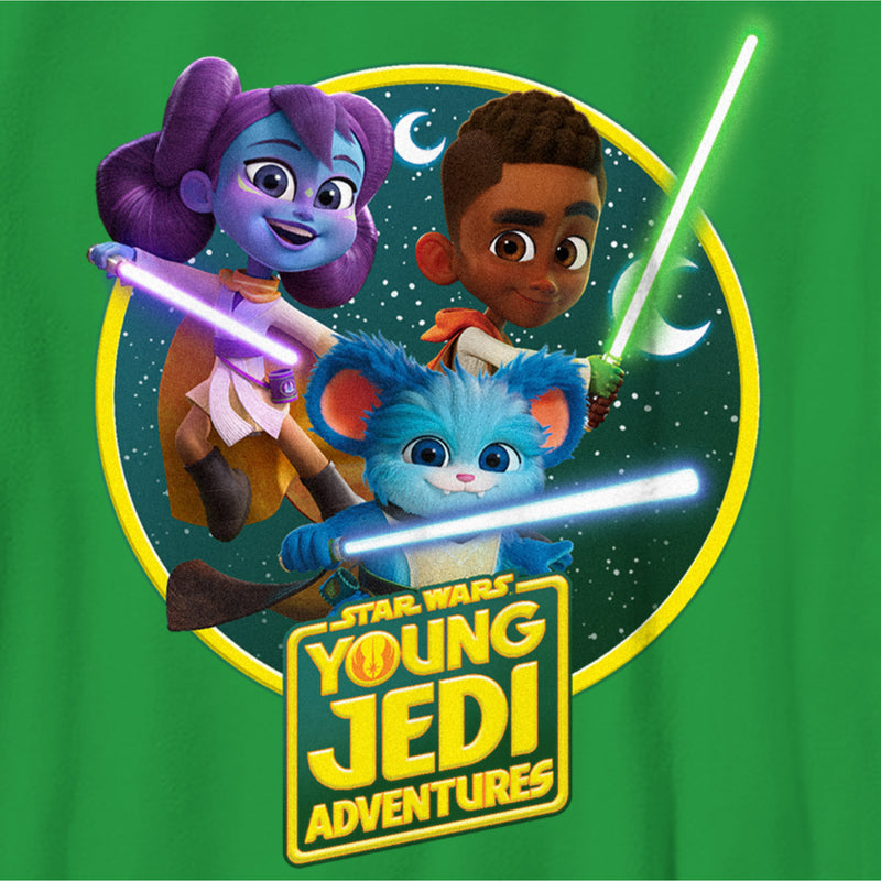 Boy's Star Wars: Young Jedi Adventures Lightsaber Group Logo T-Shirt