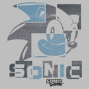 Men's Sonic the Hedgehog Black and Blue Distressed Abstract Portrait T-Shirt