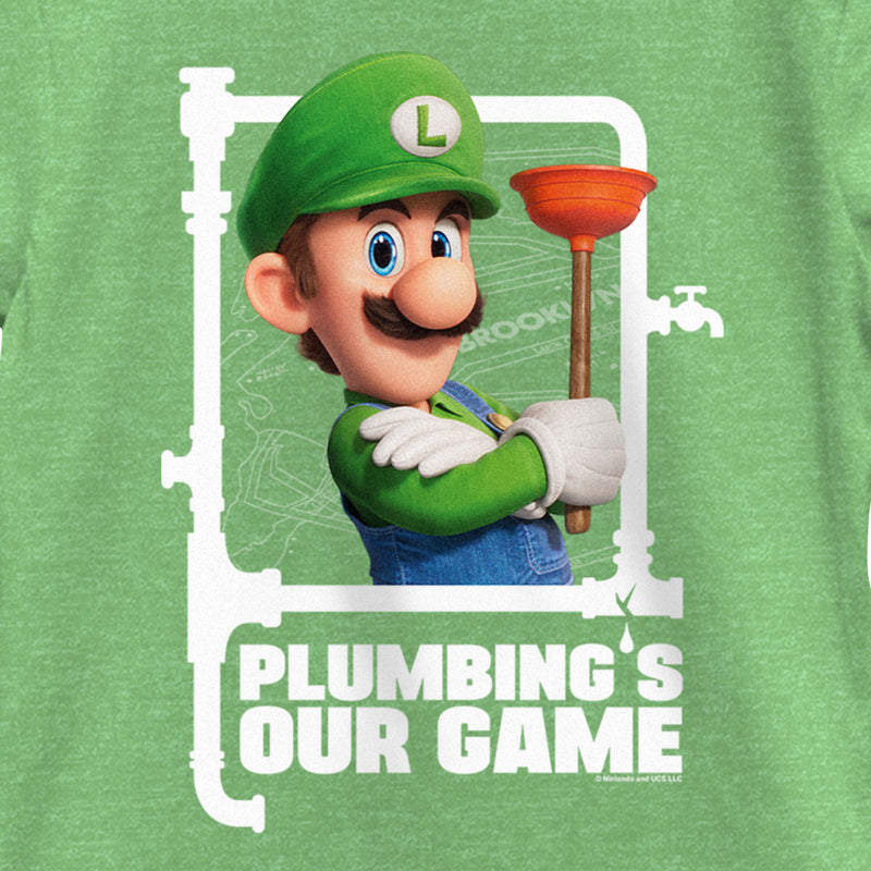 Girl's The Super Mario Bros. Movie Luigi Plumbing's Our Game T-Shirt