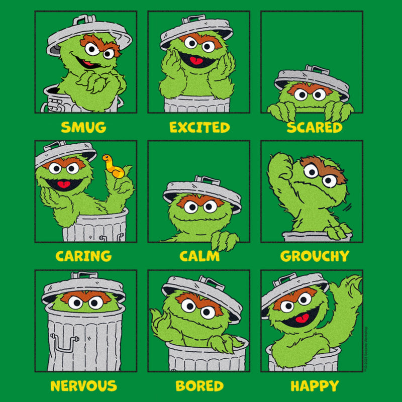 Men's Sesame Street Emotions Of Oscar the Grouch T-Shirt