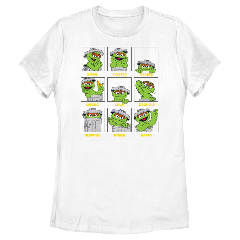 Women's Sesame Street Emotions Of Oscar the Grouch T-Shirt